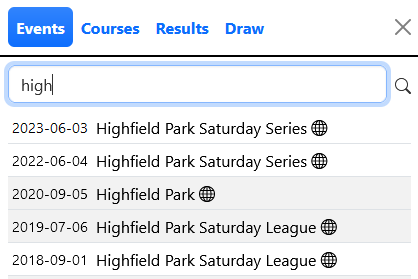 Filtered events